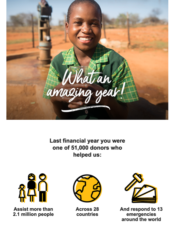 Nonprofit email example